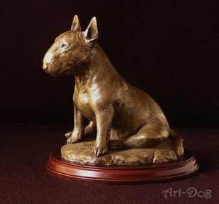 BULL TERRIER sitting statue figurine LIMITED EDITION COLD CAST BRONZE