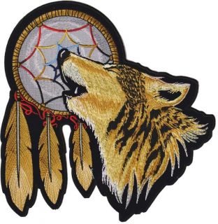 HOWLING WOLF INDIAN DREAMCATCHER 12 x 12 LARGE BACK PATCH NEW For 