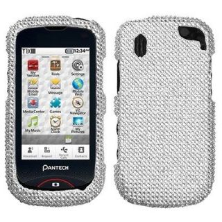 Silver Crystal Diamond BLING Hard Case Phone Cover for Pantech Hotshot
