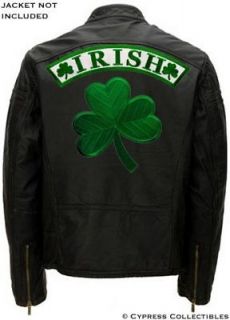 IRISH SHAMROCK BIKER PATCH CLOVER 2 LARGE BACK PATCHES embroidered 