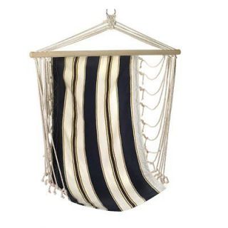Navy Striped Hanging Cotton Comfy Chair Garden Outdoor Patio Free 