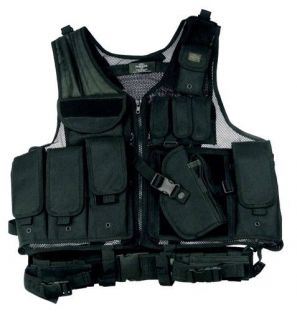 Deluxe Tactical Vest Swat Paintball Airsoft Police Black Right Handed 