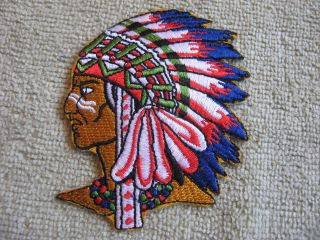   Chief Full Headress Native American Indian Vest/Jacket Biker Patch