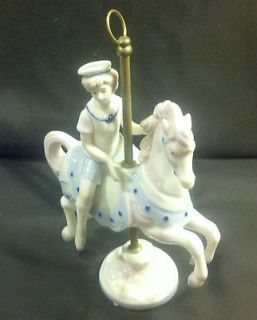 Paul Sebastian Porcelain Figurine Carousel Horse With Rider