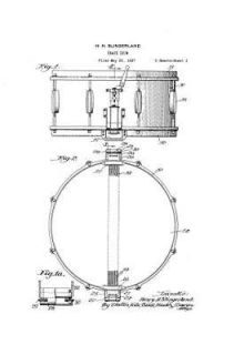 Slingerland Radio King Snare Drum Patent Drawing