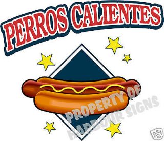 Concession Perros Calientes Hot Dogs Food Truck Van Vinyl Menu Sign 