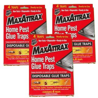   Boxes (12 Traps) Hot Shot MaxAttrax Disposable Mouse Pest Glue Traps