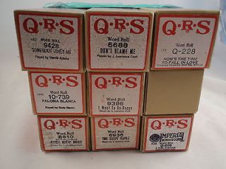 ANTIQUE Vtg Collectible QRS PLAYER PIANO Word Rolls Music Rolls 