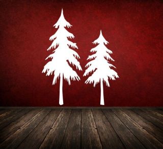 Wall Decal Evergreen Tree Snow Branches Wood Woodland Forest Nature 