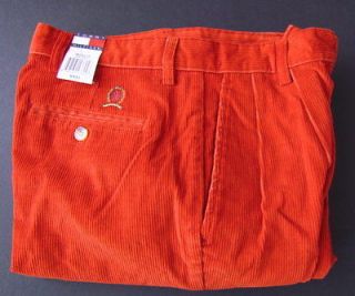 NWD Tommy Hilfiger Mens Corduroy Pants Orange Size 33 x 35