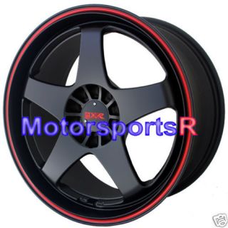   Black Red Stripe Wheels Rims 04 05 Acura TSX 02 06 RSX Type S 03 TL