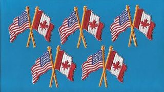 Lot Vintage Canadian / American Canada / USA Flags Iron On Patches 