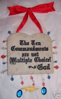 Ten Commandments Sentiment Sign Plaque   Colorful