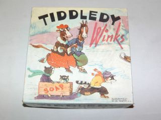VINTAGE OLD TOY 1939 MILTON BRADLEY TIDDLEDY WINKS GAME