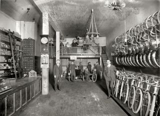 1919 Bicycle Shop Photo, Washington DC, Bike Store, 16x13 giclee 