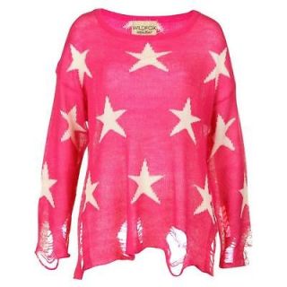 womens wildfox white label Seeing Stars Magenta Pink Lennon Knitted 