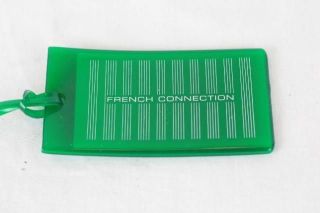 NWOT French Connection Clear Plastic Green Luggage Tag