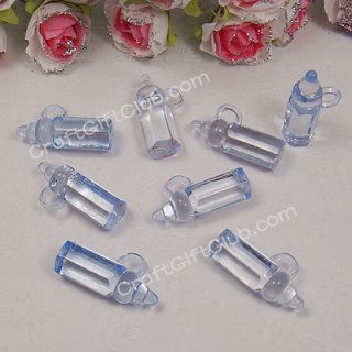 50 Blue Bottle Acrylic Bead Charm Baby Shower Favor 10mm x 29mm