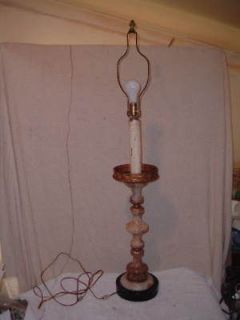 Huge Hollywood Regency Marble Alabaster Lamp Carved 49 Vintage