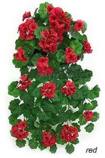   Geranium RED Silk Flowers, Artificial Plants, Wedding Arrangements
