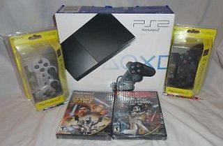 Sony Playstation 2 Slim Charcoal Black System PS2 (SCPH 90001CB)
