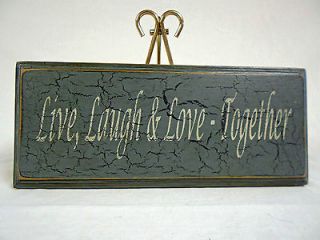 Hand Crafted Word Art Wall Plaque   Live, Laugh & Love ~ Together (B 