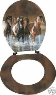 Horse Toilet Seat!Western Art Horses Bath rivers edge