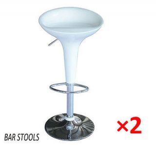   Retro style Adjustable Bar Stool Portable Swivel Pub Barstools White