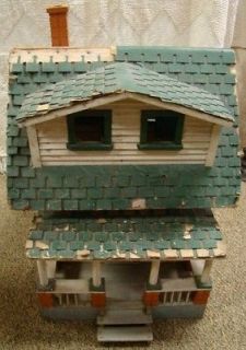   ART Wooden 3 Room Large Doll House w Two Porches Removable Top NEAT