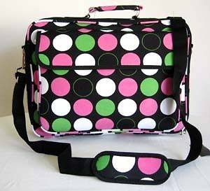 17 Computer/Laptop Briefcase Bag Padded Travel Luggage Case Lrg Polka 