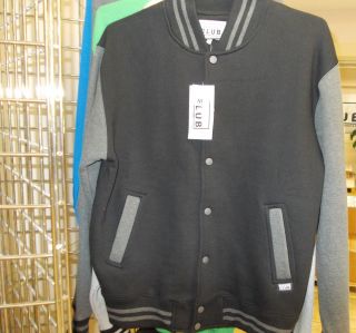 Black Charcoal Gray Long Sleeve Varsity Jacket PRO CLUB Varsity Jacket 