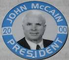 John McCain President 2000 Campaign Pin