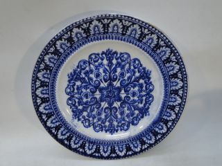 ANTIQUE LIBERTY PATTERN ROWLAND MARSELLUS FLOW BLUE DINNER PLATE 1800s