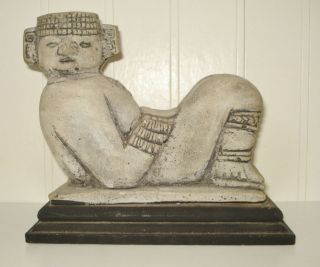 VINTAGE MAYAN MEXICAN CHAC MOOL GOD FIGURINE PAPERWEIGHT SCULPTURE 