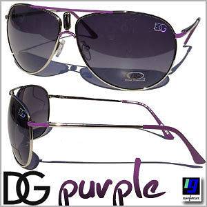 Purple Womens Aviator Fashion Sunglasses DG Designer Celebrity White 