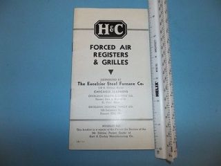  Forced Air Registers & Grilles Excelsior Steel Furnace Catalog