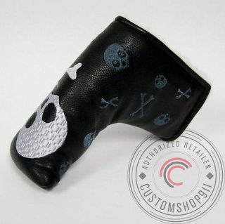 Steel Skull Putter cover Black, Grey Headcover Fits Scotty Cameron 