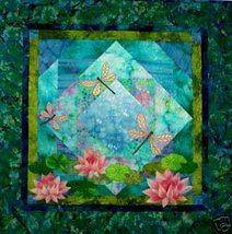   Pond Quilt Pattern Dragonflies great 4 Batiks DIY Quilting Sewing