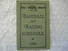   Evening World New York Baseball and Racing Schedule 1928 Babe Ruth NYY