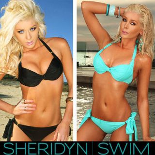 NEW ANGEL bikini swimsuit set underwire padding top Sheridyn Swim AU 8 