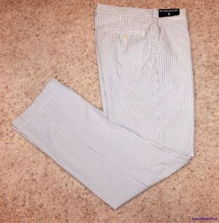 NWT Polo Ralph Lauren Suffield Blue White Seersucker Pants 40 X 32