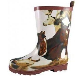   Mountain Boots   CHILDS   Western Mustang Horse Rubber Rain Boots