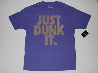 Nike Mens Just Dunk It T Shirt Purple NWT Basketball