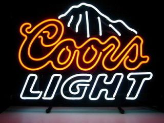 NEW COORS LIGHT MOUNTAINS BEER REAL NEON LIGHT BAR PUB SIGN