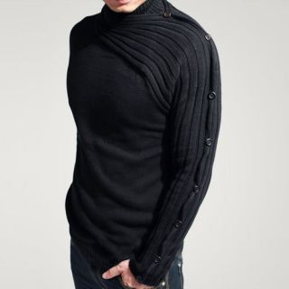 Handsome Mens Stylish Slim Fit *Unique* Knitted Sweater Jumper 3Sz XS 