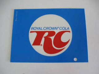 vintage NOS RC Cola Royal Crown Cola vending machine label sign