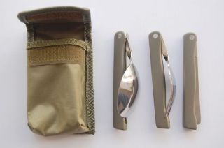   Camping Foldable Army Outdoor Tableware Knife and Fork Spoon Set