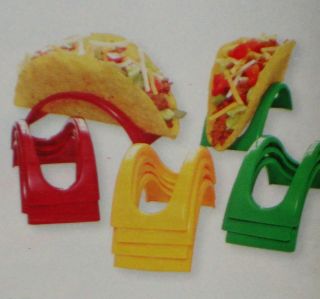 TACO HOLDERS   SET OF 12 (4 RED, 4 GREEN, 4 YELLOW)