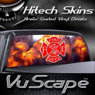 Vuscape Truck Rear Window Graphic   FIRE FIGHTER 6