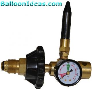 All Brass Hand Tight Helium Latex Balloon Filler Regulator with Gauge